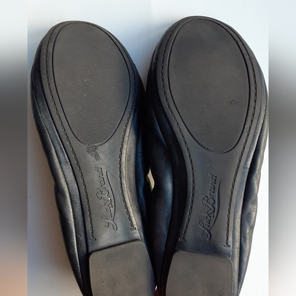 Lucky Brand Black Leather Emmie Flats - Picture 4 of 8